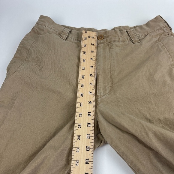 Izod Luxury Sport Chino Pants Mens 32x32 Khaki Flat Front - Picture 7 of 11